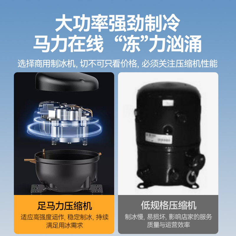 麥大廚1800W風冷分體式雪花制冰機280kg